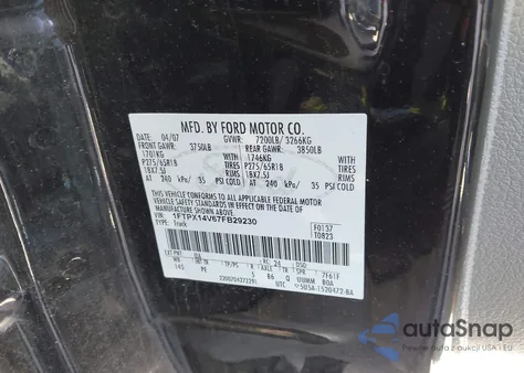 2007 Ford F-150 из США, поврежденный, VIN 1FTPX14V67FB29230